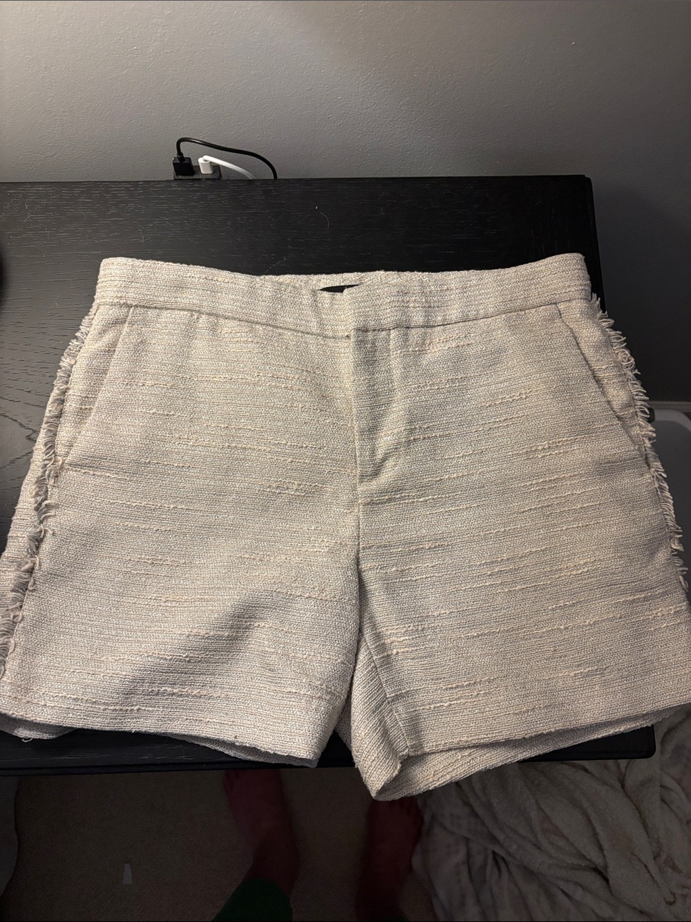 Banana Republic Cream High-Waist Woven Shorts